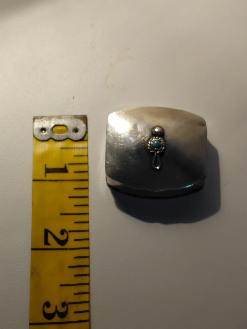 Sterling Silver Men's Trinket Box with Turquoise Accent